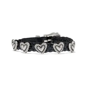 Roped Heart Braid Bandit Bracelet - Black