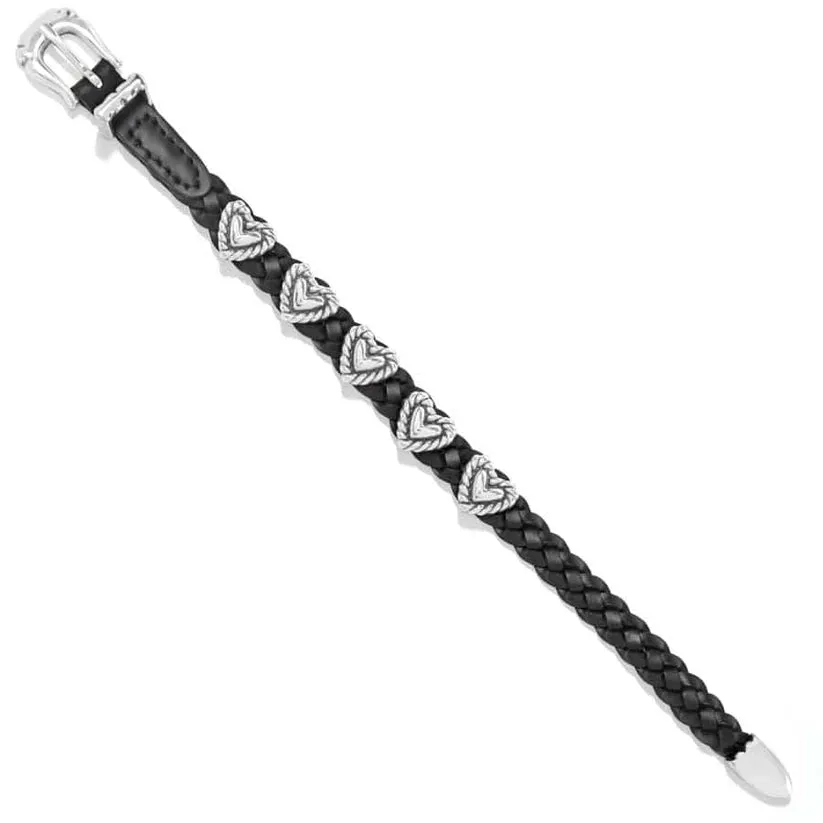 Roped Heart Braid Bandit Bracelet - Black