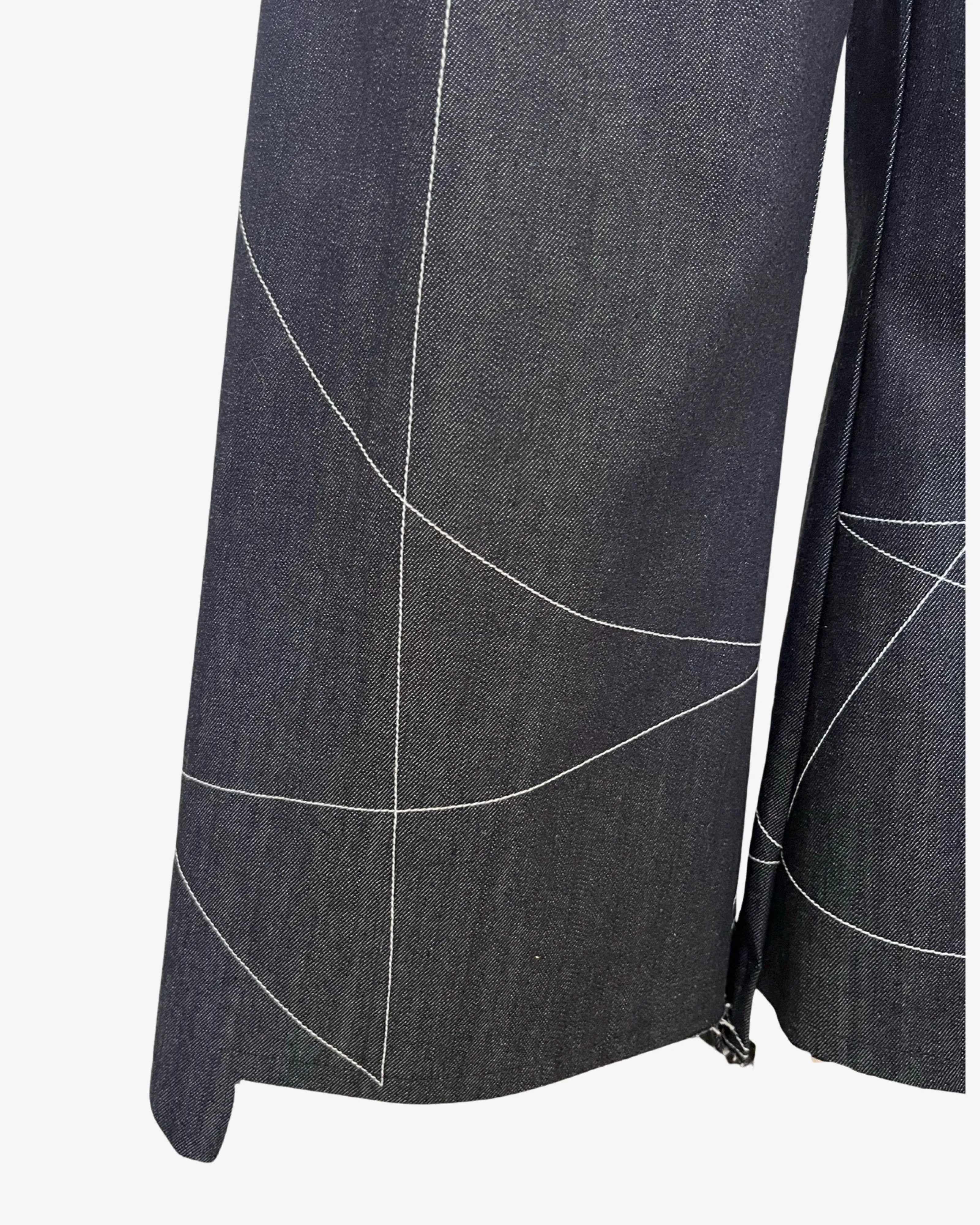 Scribble Step Stitch Pants V2 | Darker Denim