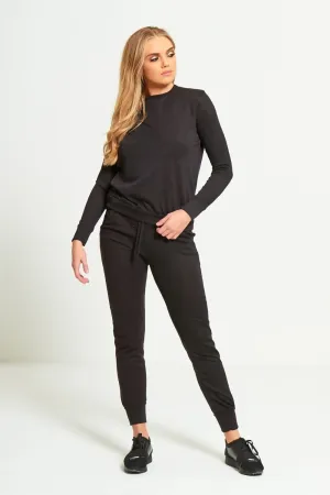 Simple Lightweight Cozy Black Tracksuit
