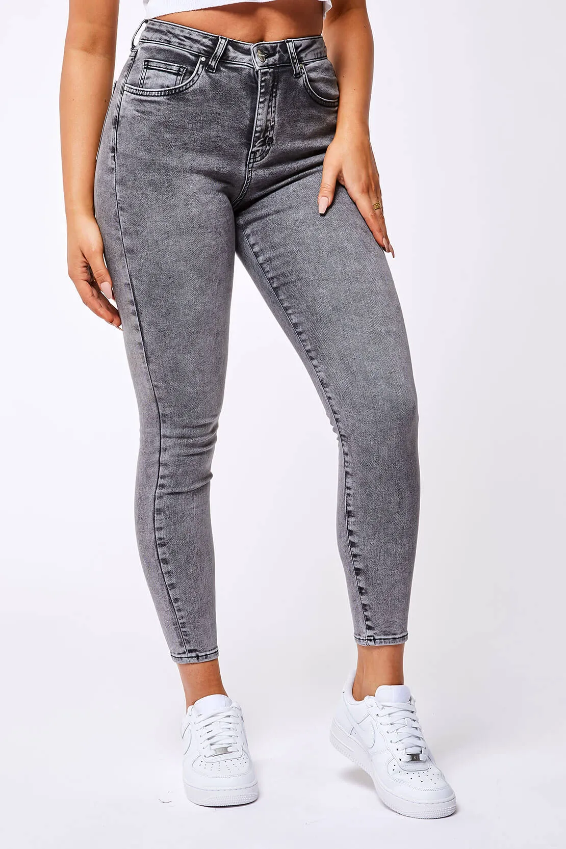 SKINNY JEANS - ACID GREY WASH