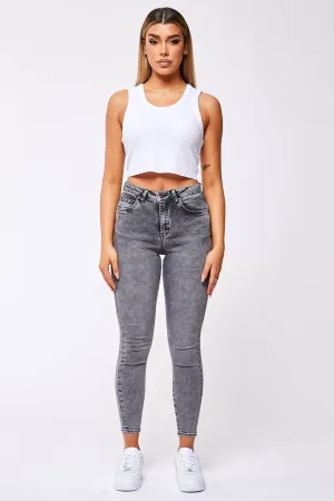 SKINNY JEANS - ACID GREY WASH