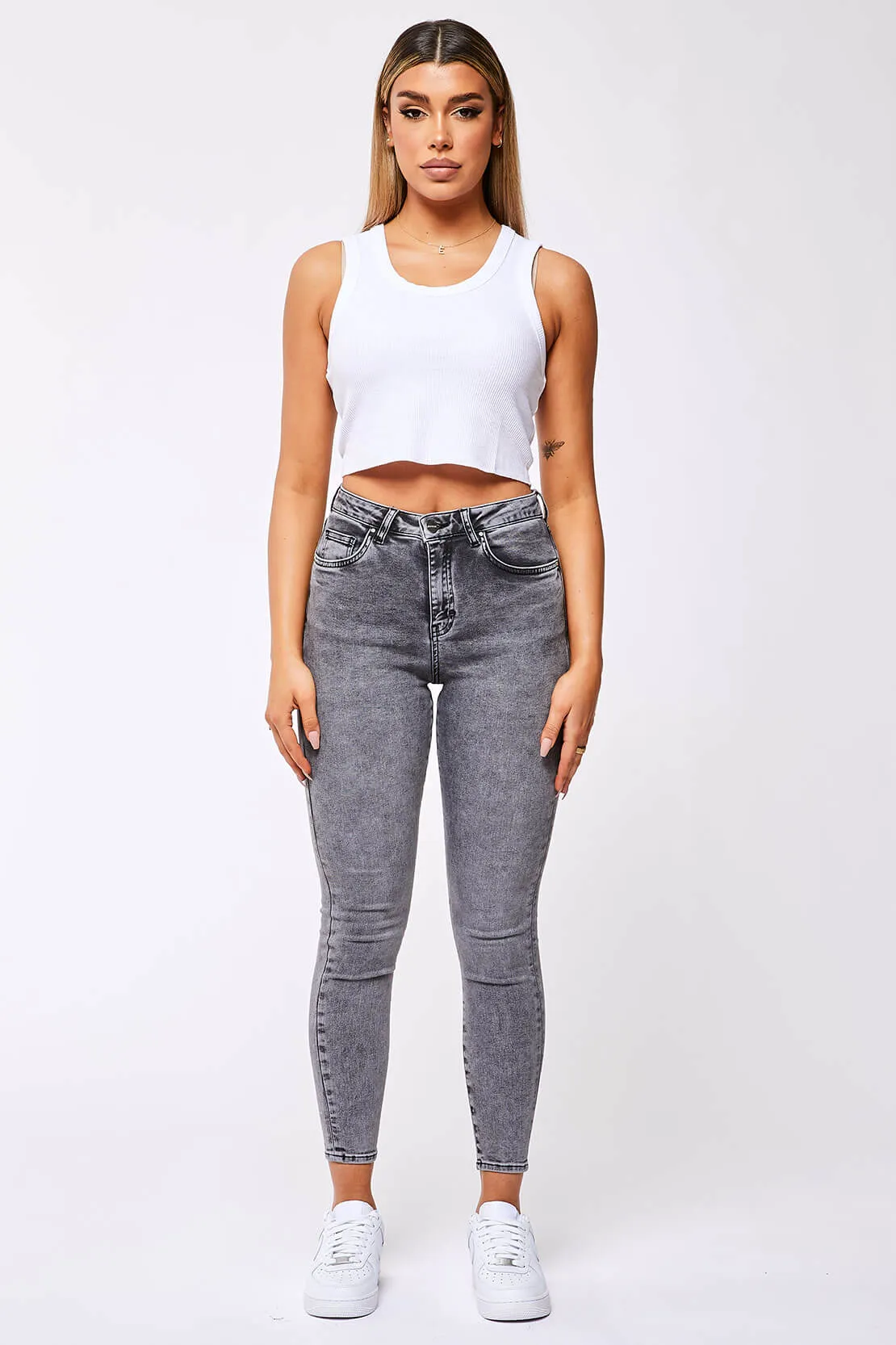 SKINNY JEANS - ACID GREY WASH