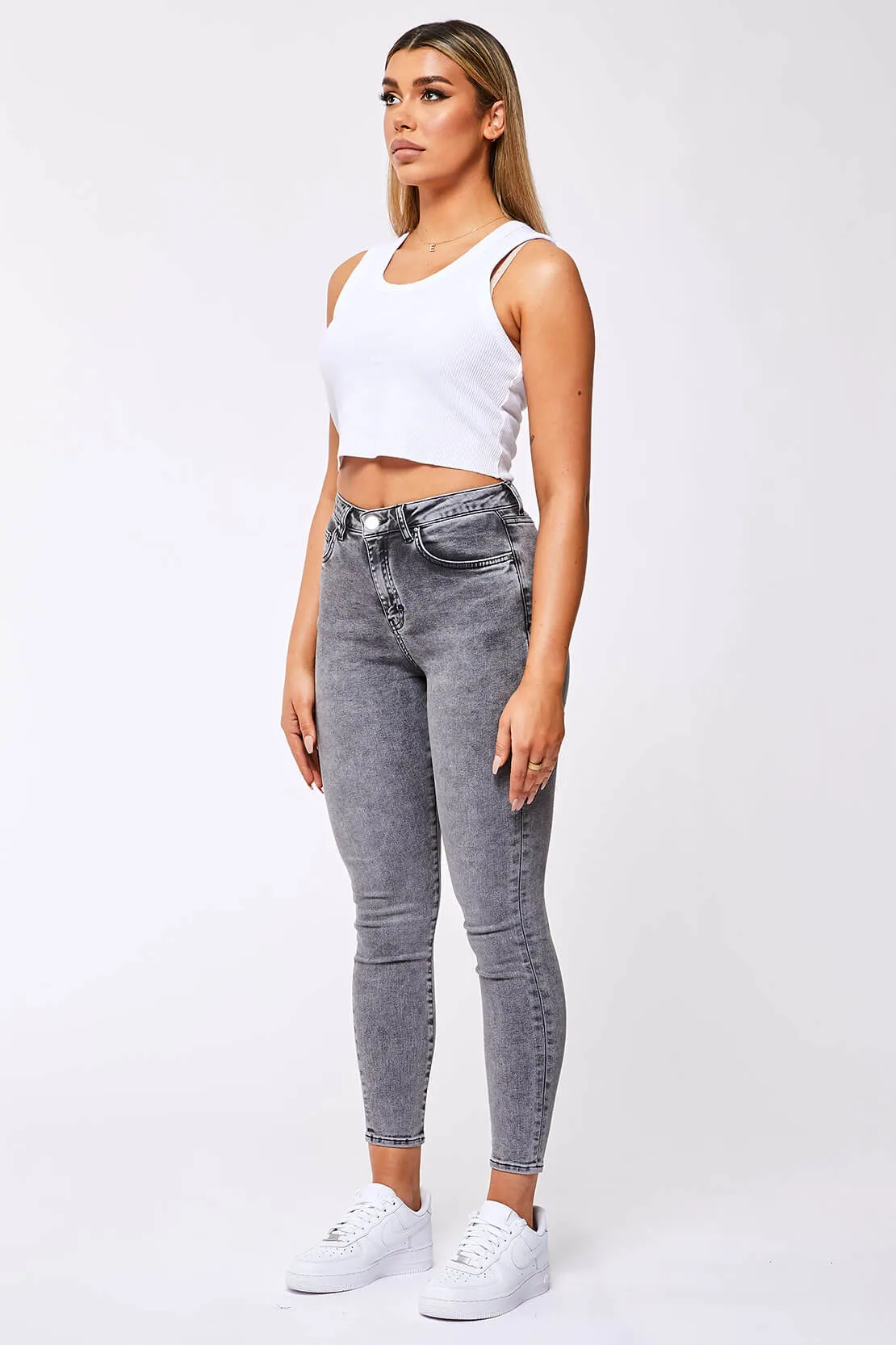 SKINNY JEANS - ACID GREY WASH