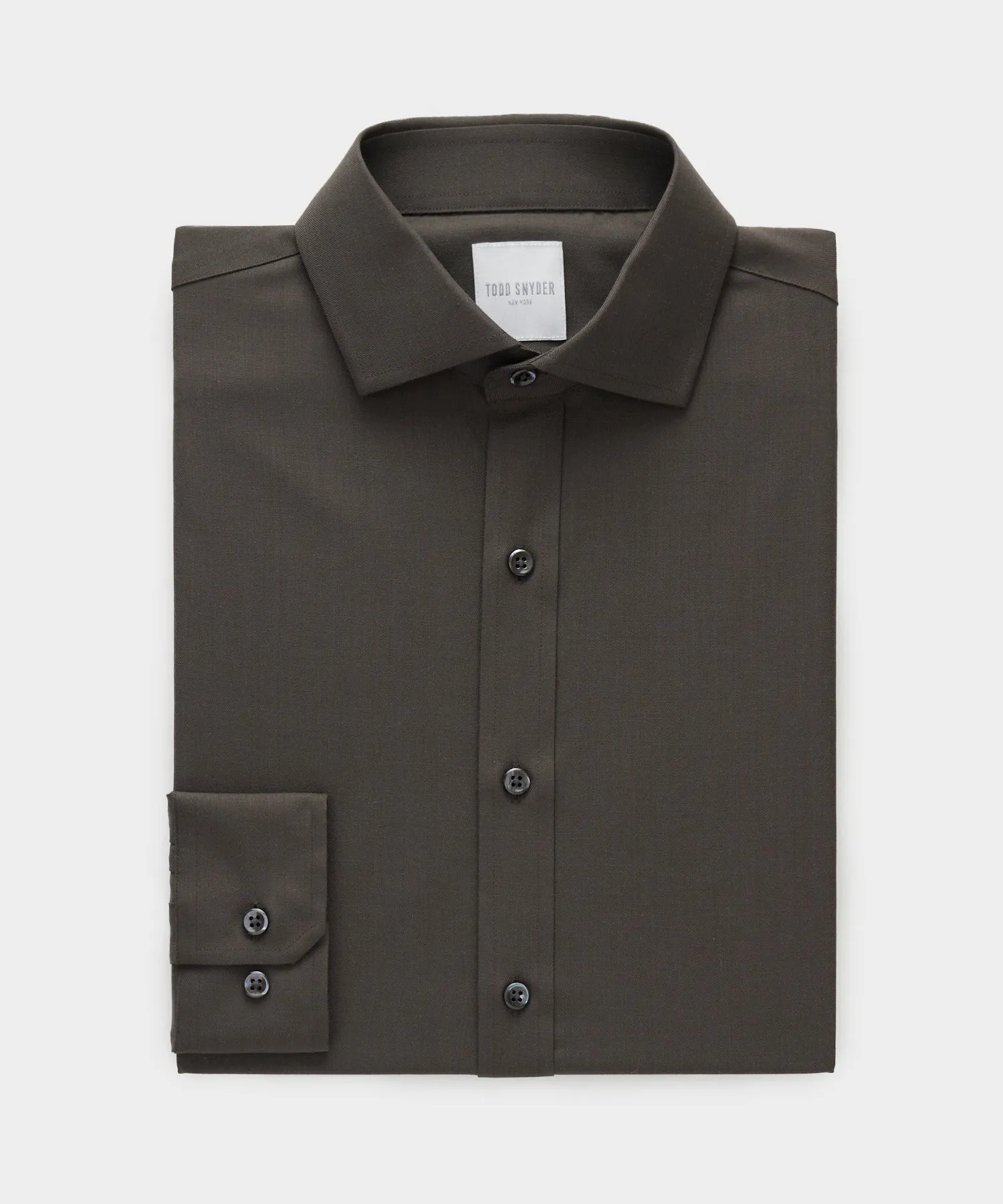 Slim Fit Merino Spread Collar Dress Shirt