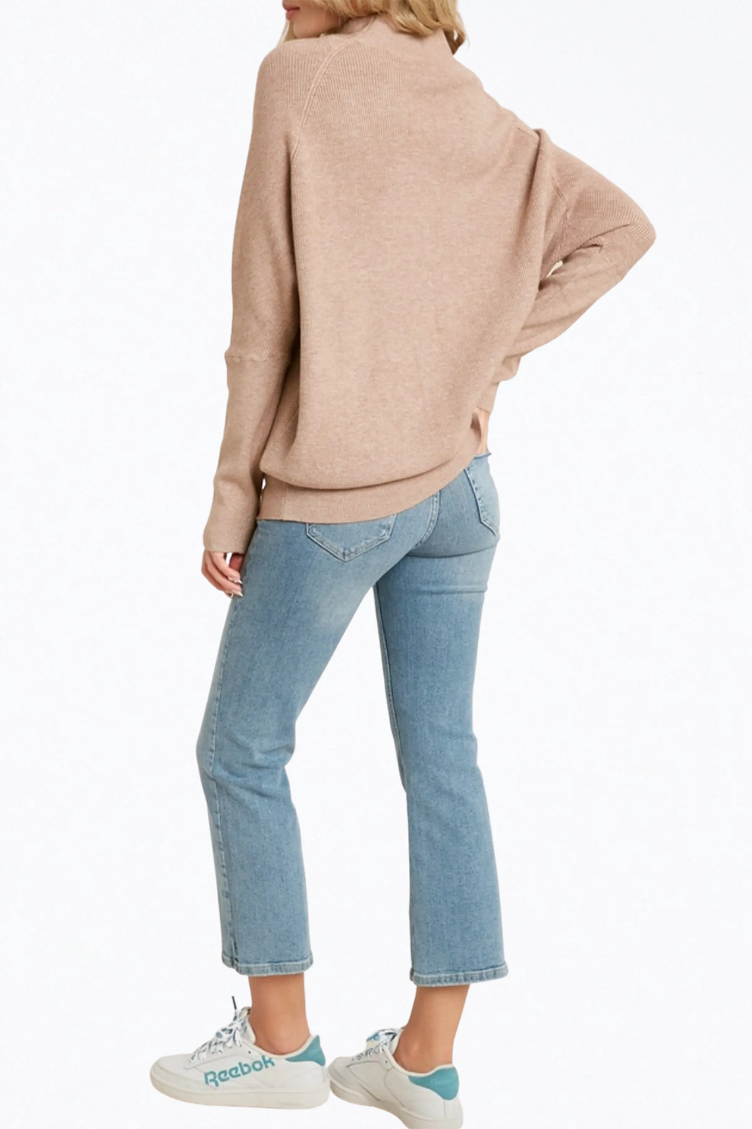 SLOUCH-NECK DOLMAN PULLOVER