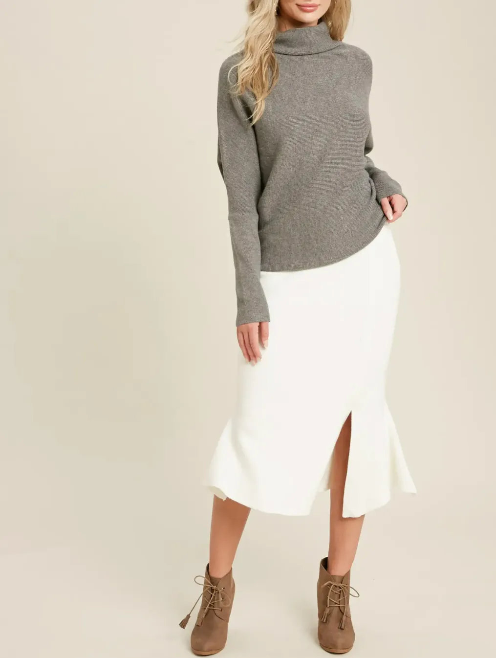 SLOUCH-NECK DOLMAN PULLOVER