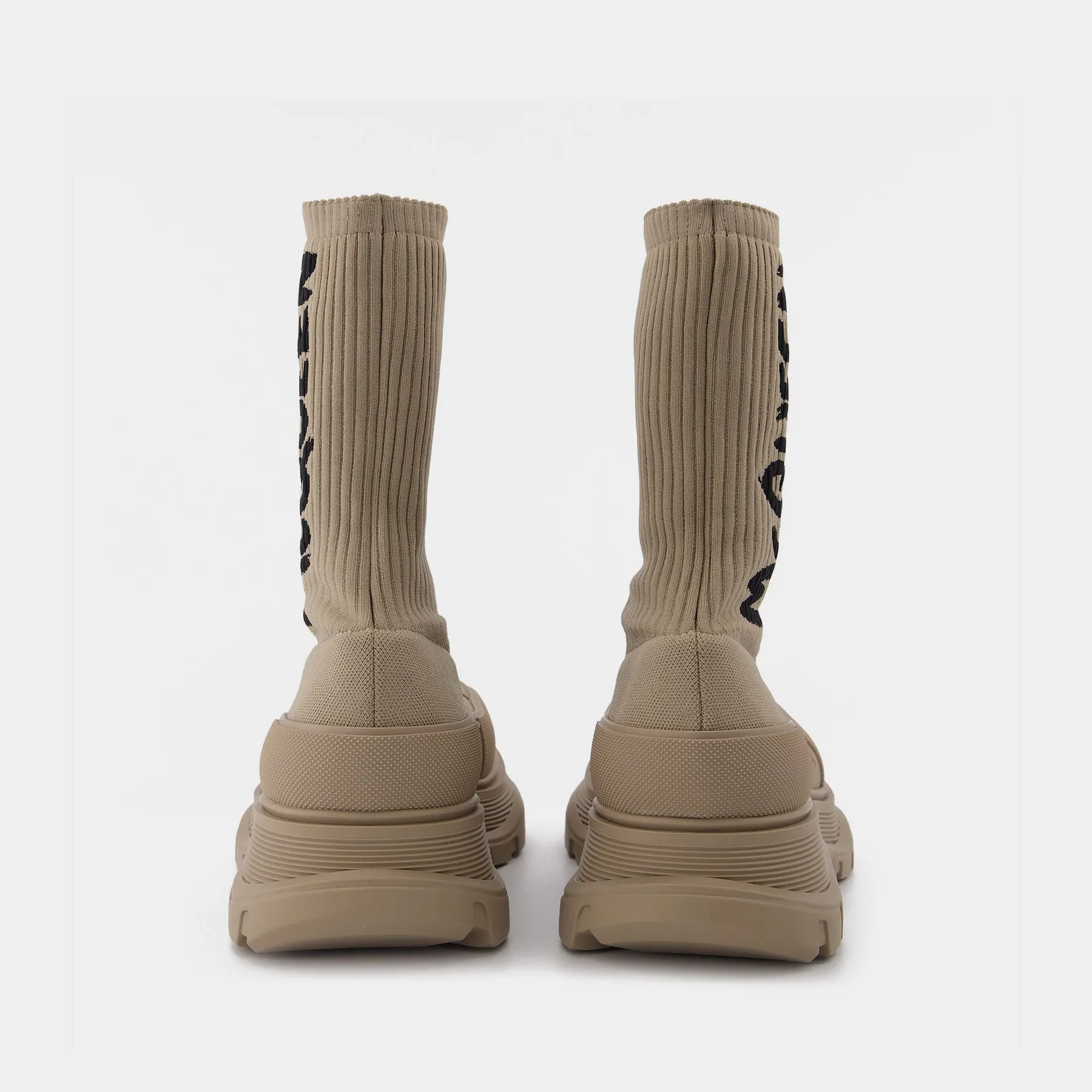 Sock Boots in Beige