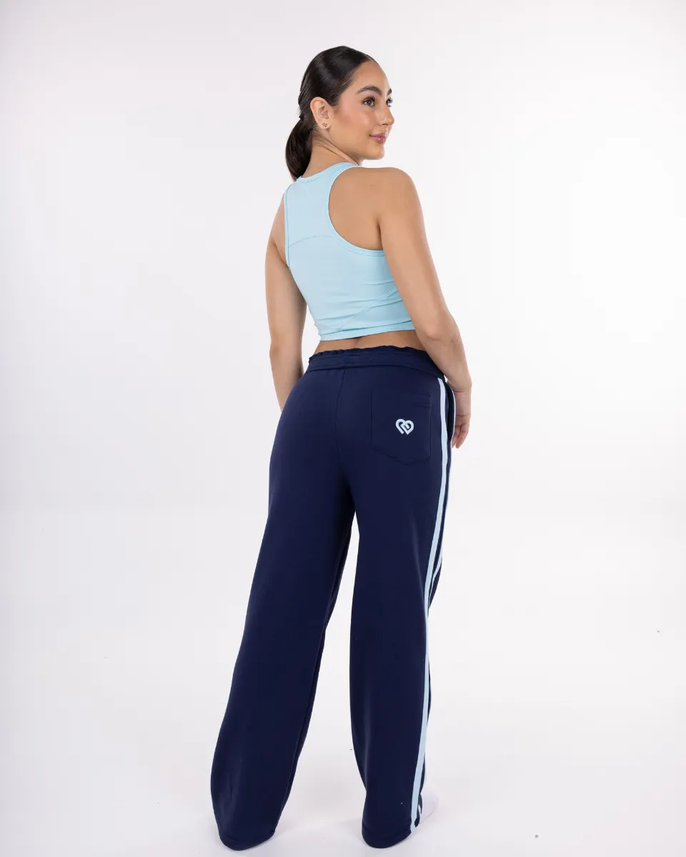 Straight Leg Track Pants Navy