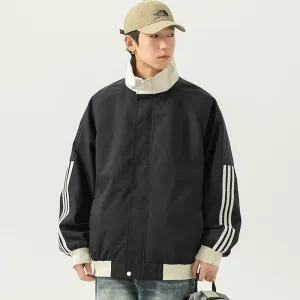 Striped Windproof Outdoor Jacket