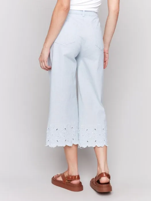 Stripes Wide Leg Crop Pant