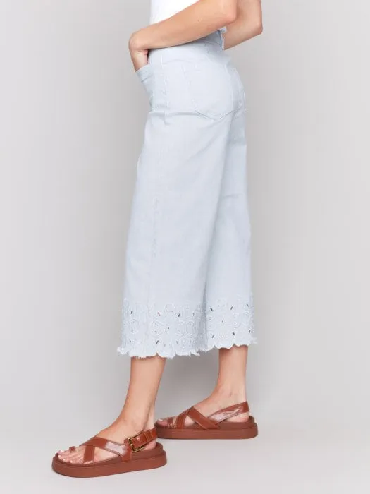 Stripes Wide Leg Crop Pant