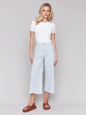 Stripes Wide Leg Crop Pant