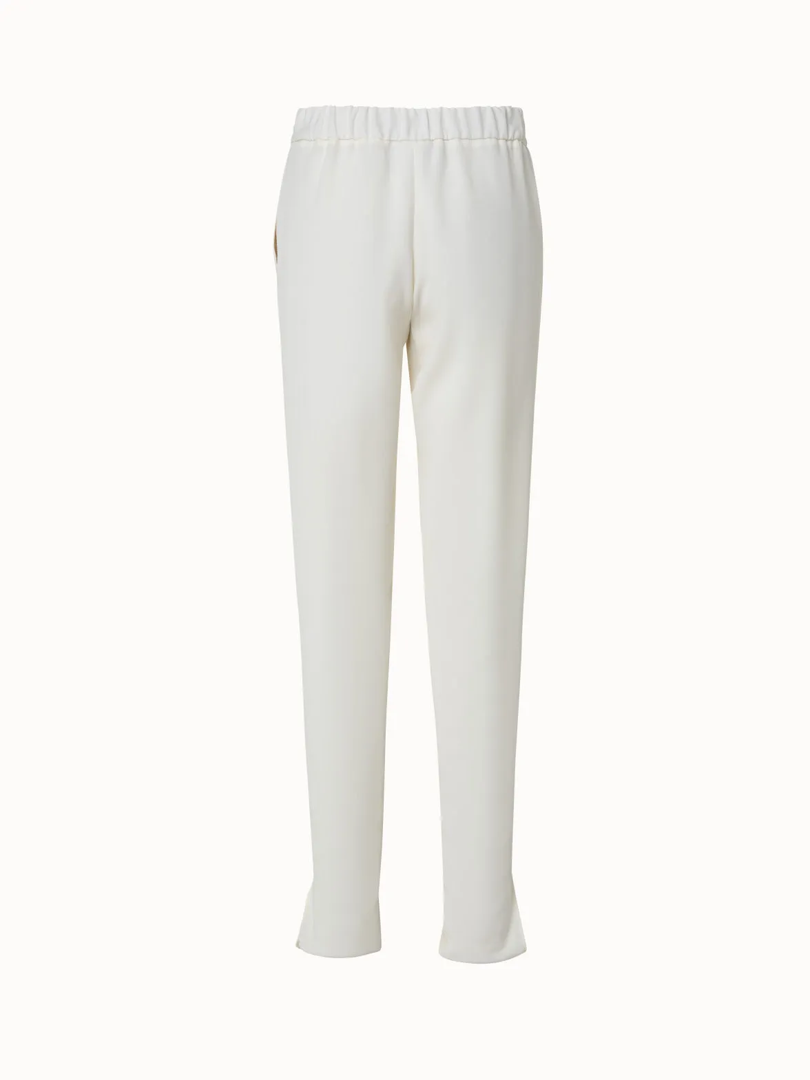 Tapered Crêpe Pants with Slits