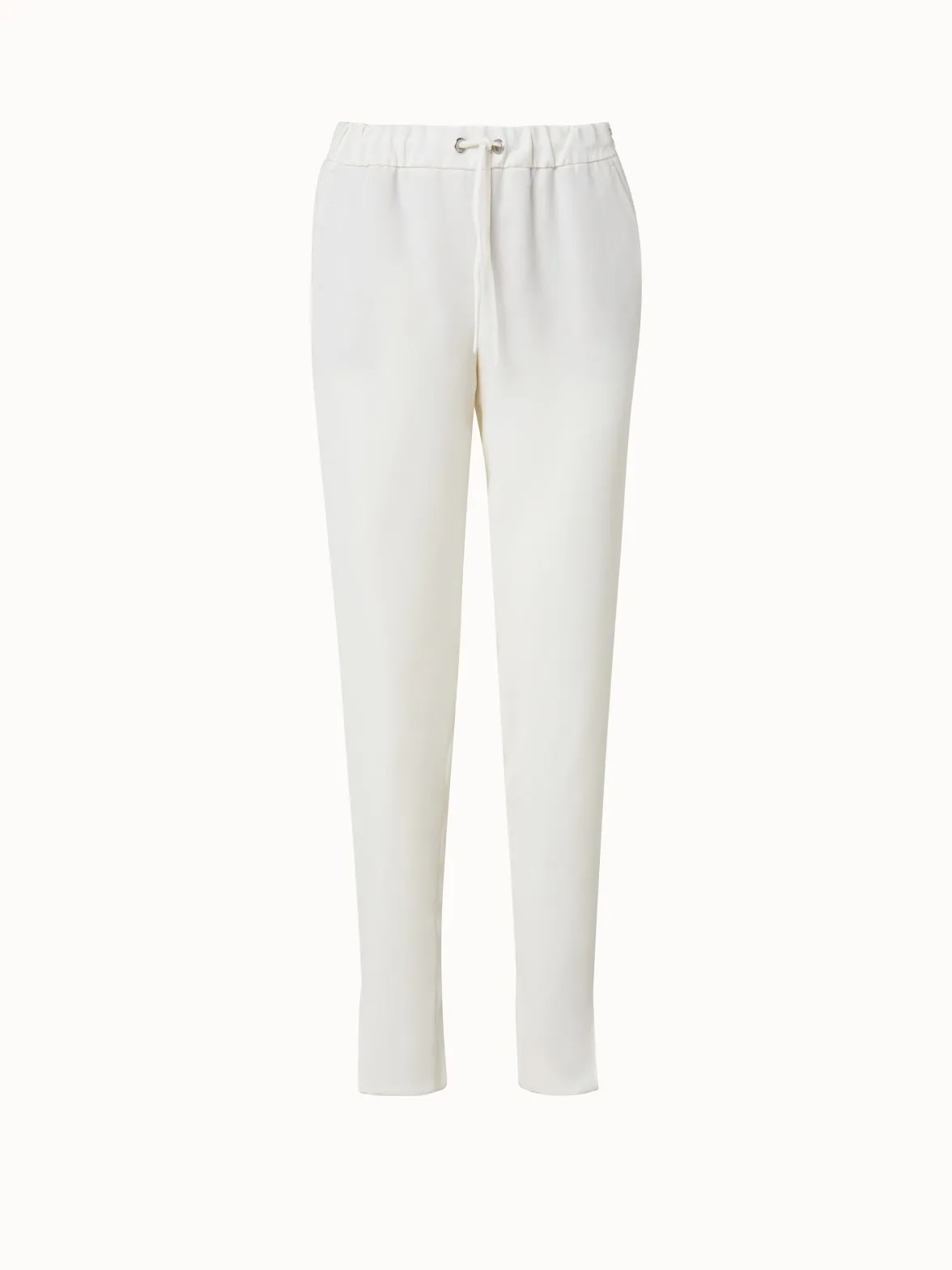 Tapered Crêpe Pants with Slits