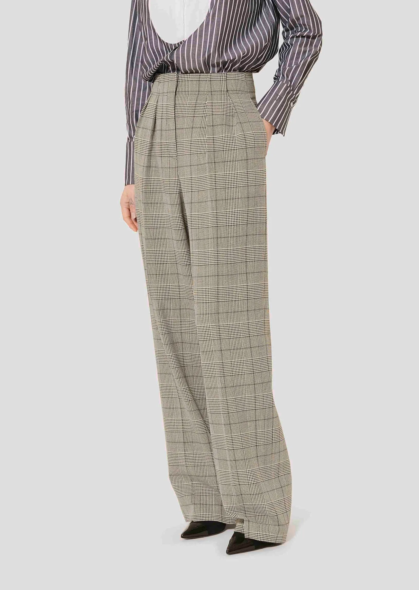 Tara Jarmon Parigi Grey Glen Plaid Pants