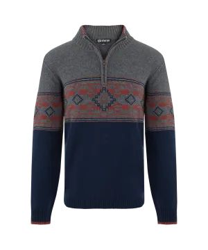 Tej Eco Quarter Zip Sweater - Rathee Blue