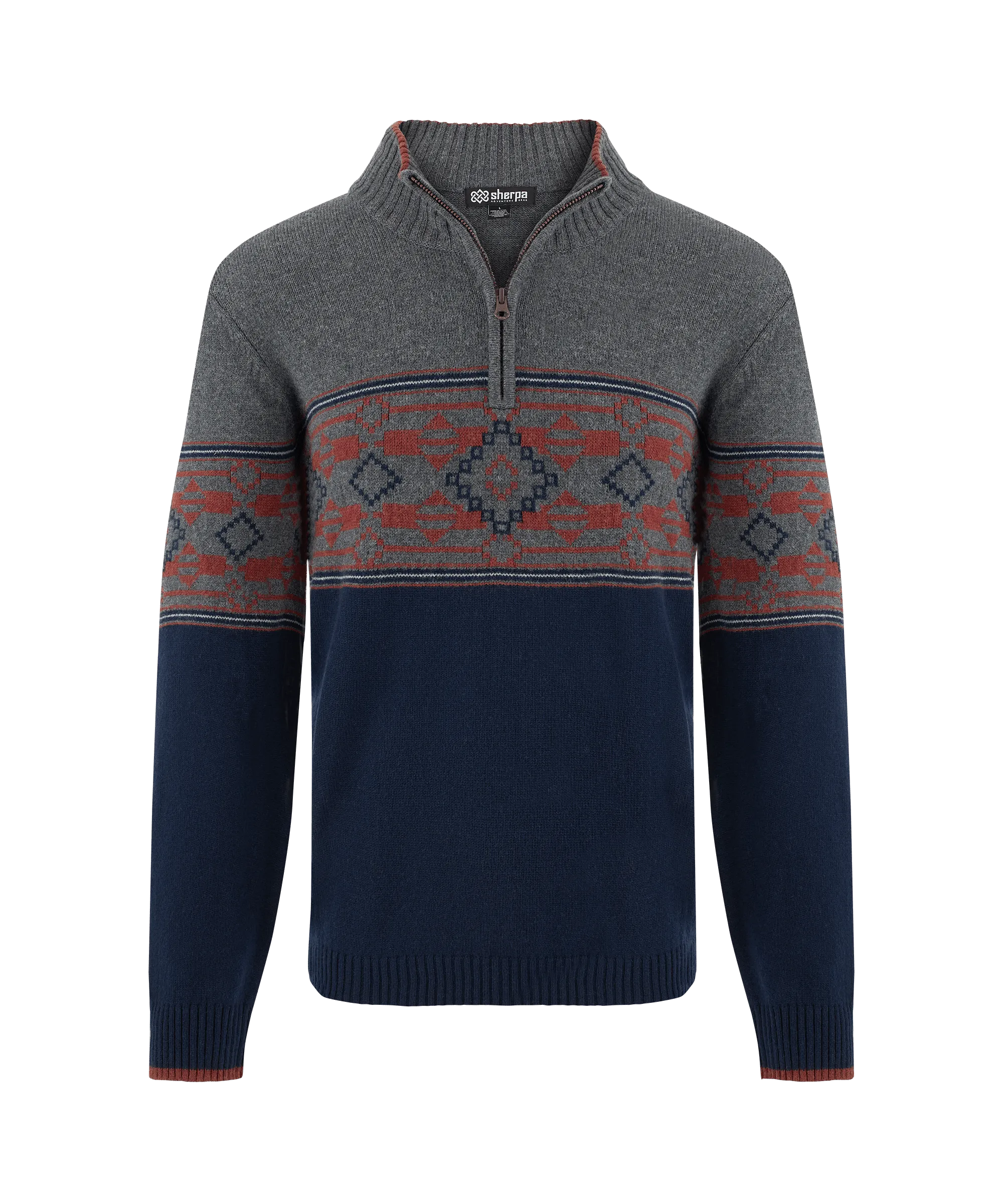 Tej Eco Quarter Zip Sweater - Rathee Blue