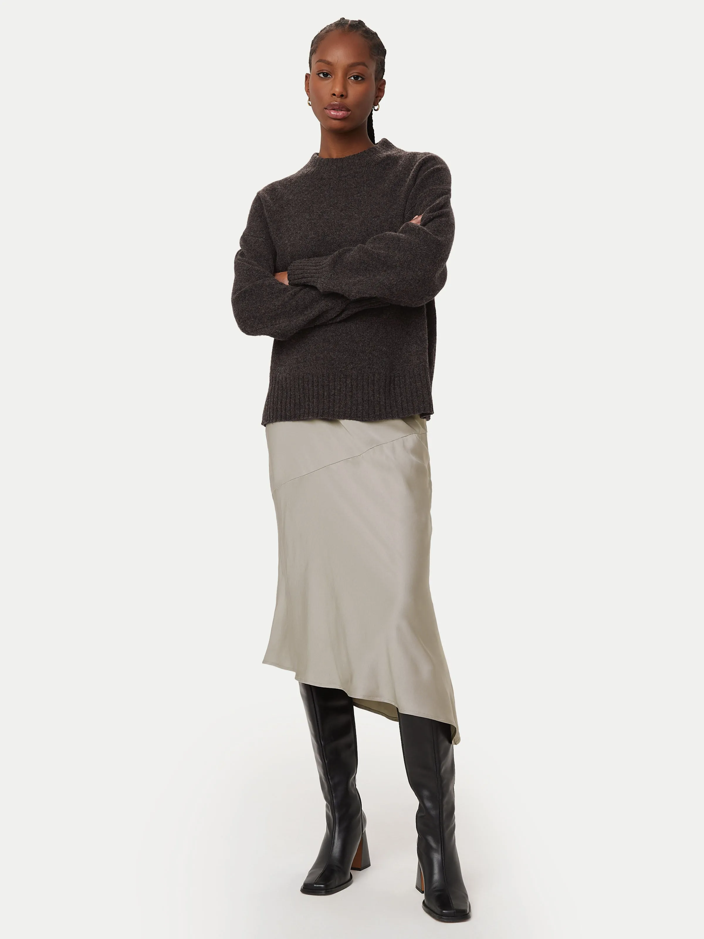 The Yak Wool Crewneck  in Charcoal Grey