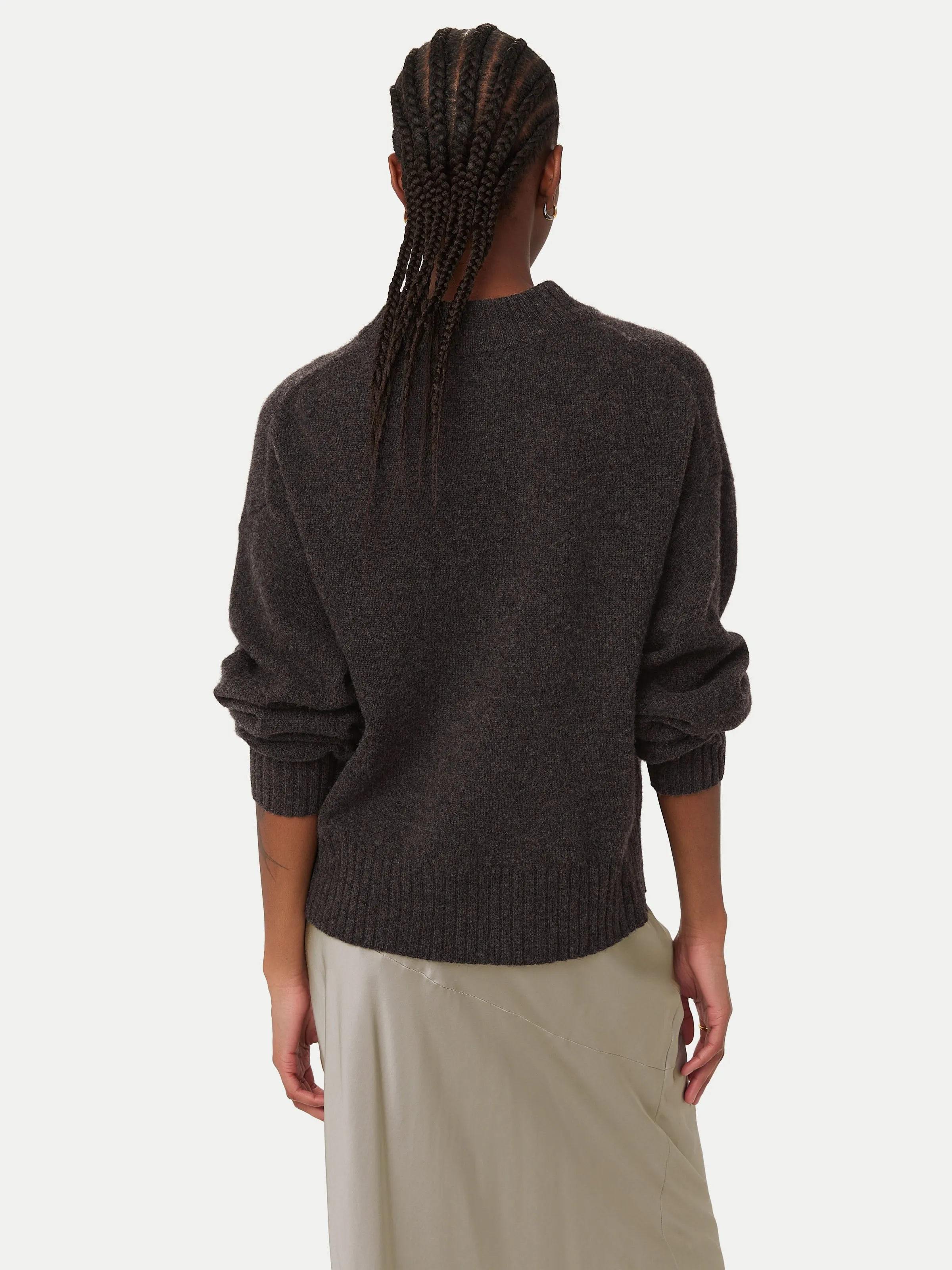 The Yak Wool Crewneck  in Charcoal Grey