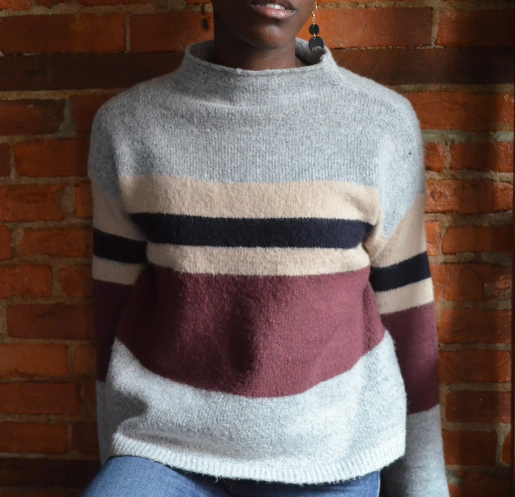Touch of Grey Striped Sweater