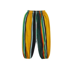 Unisex Lightweight Striped Harem Pants