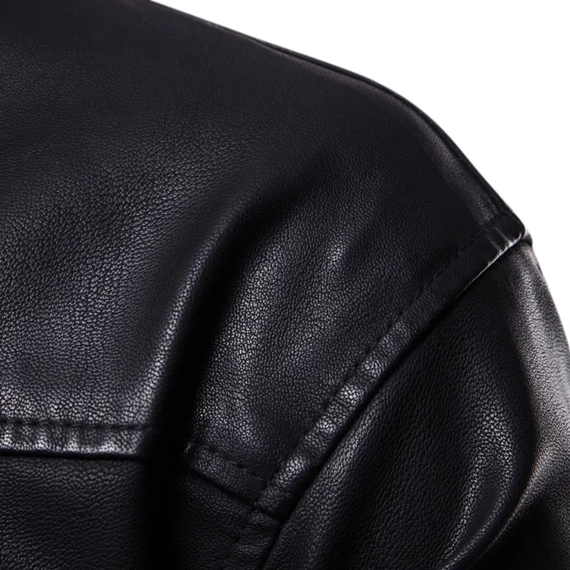 US SALE of Fake Two-Pieces Motorcycle PU Leather Men's Jacket