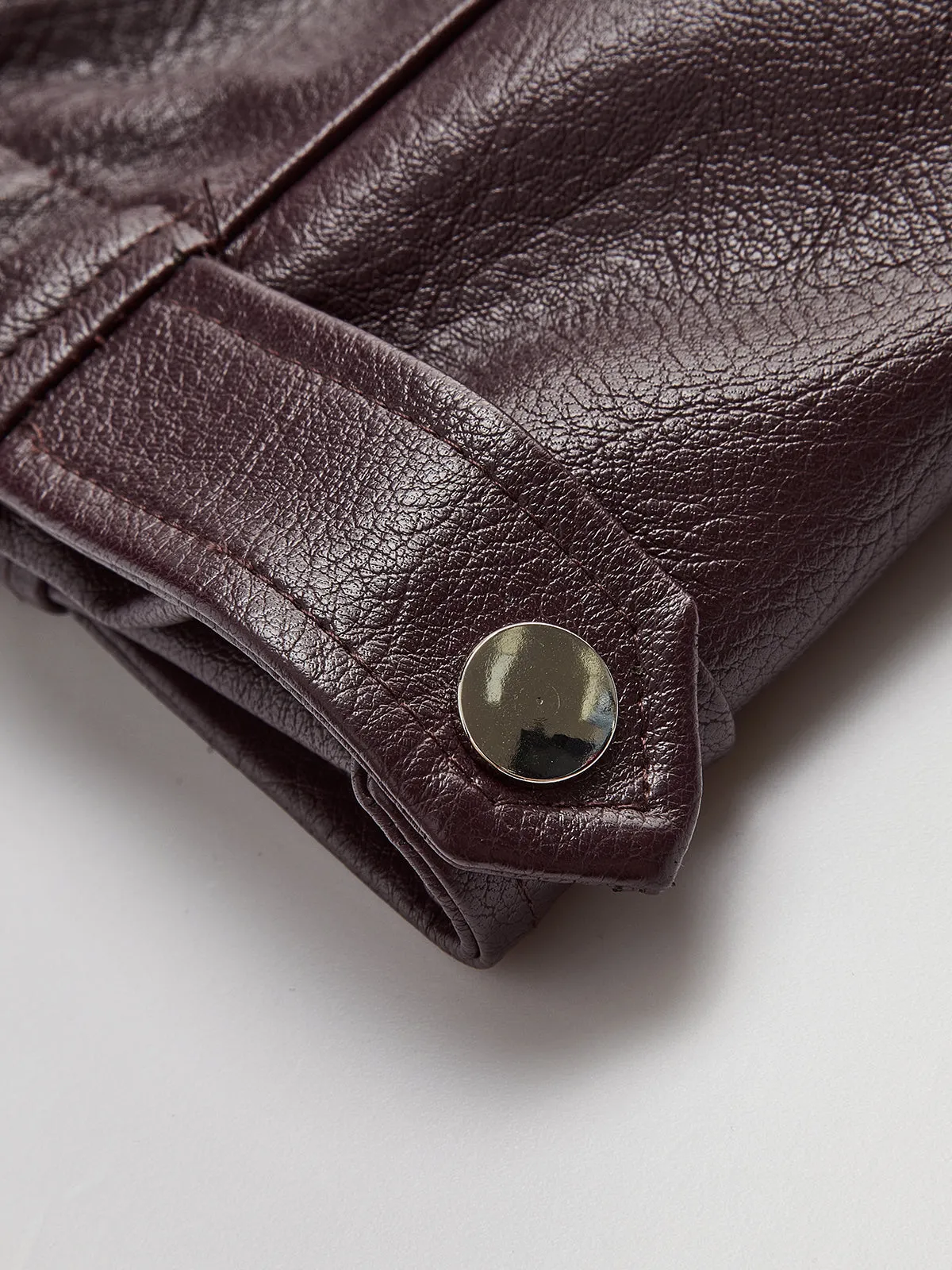 Vintage Zipper Faux Leather Jacket