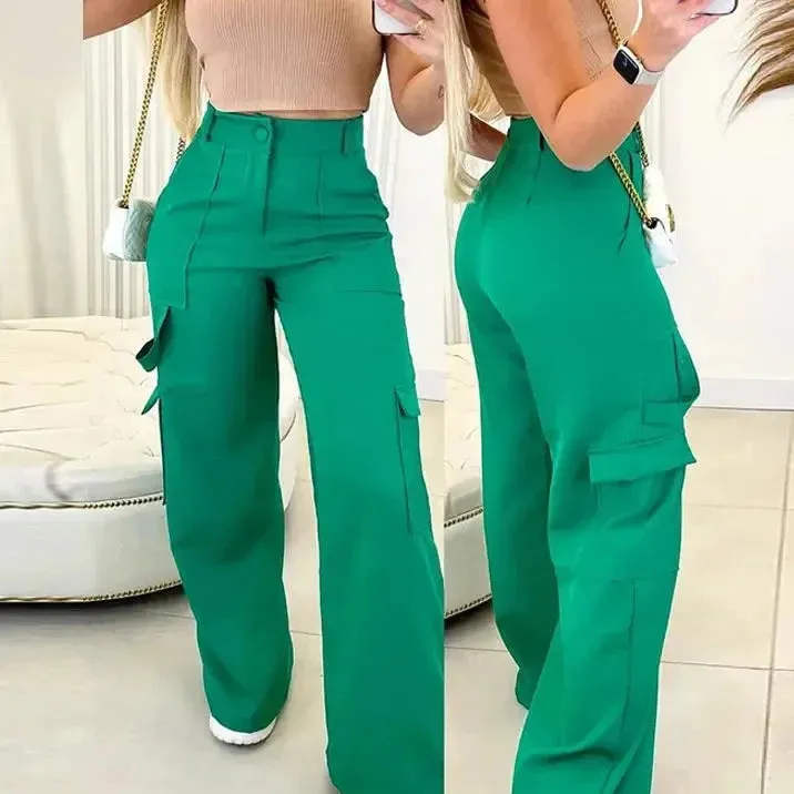 Wide Leg Cargo Pants Trousers