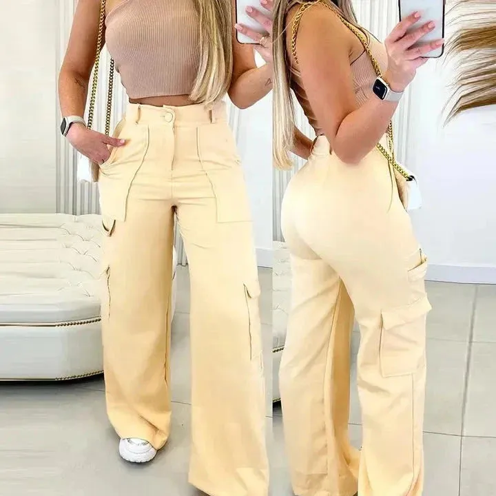 Wide Leg Cargo Pants Trousers