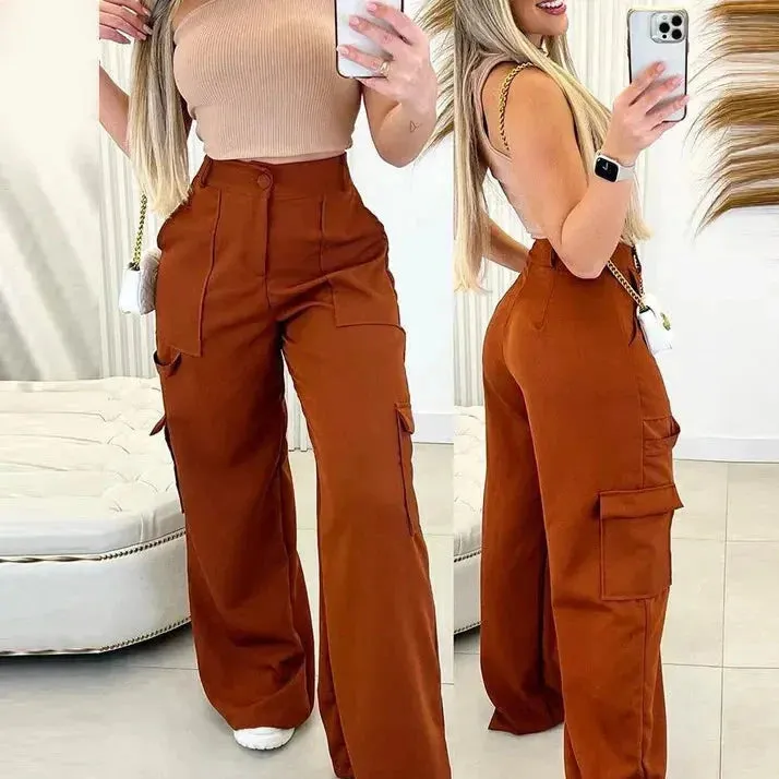 Wide Leg Cargo Pants Trousers