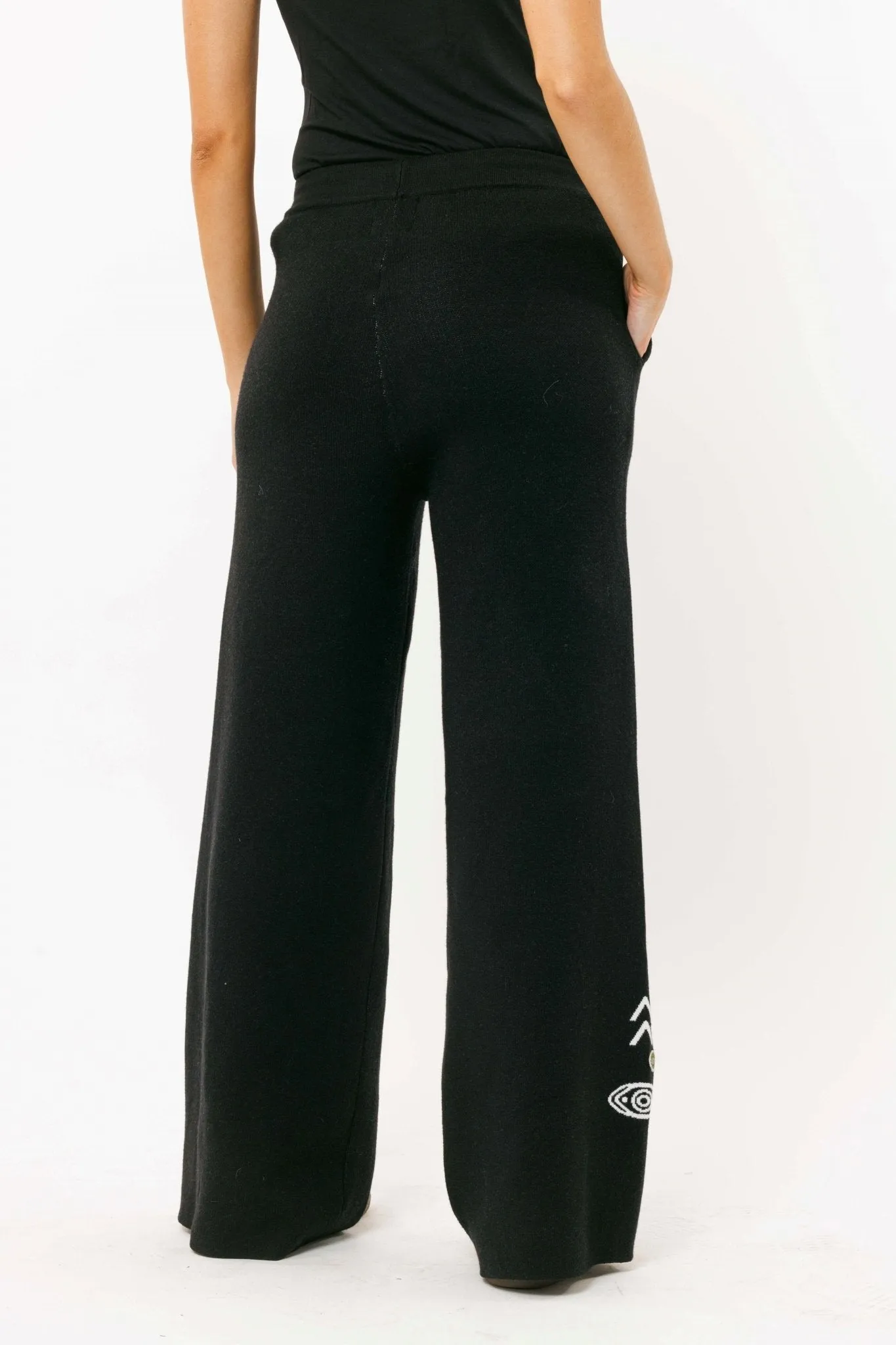 Wide Leg Eye Knitted Pants