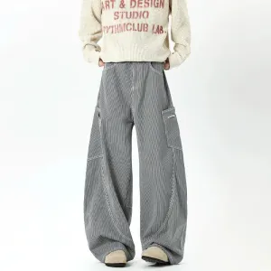 Wide-Leg Striped Pants