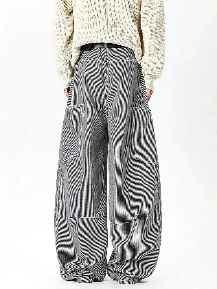 Wide-Leg Striped Pants
