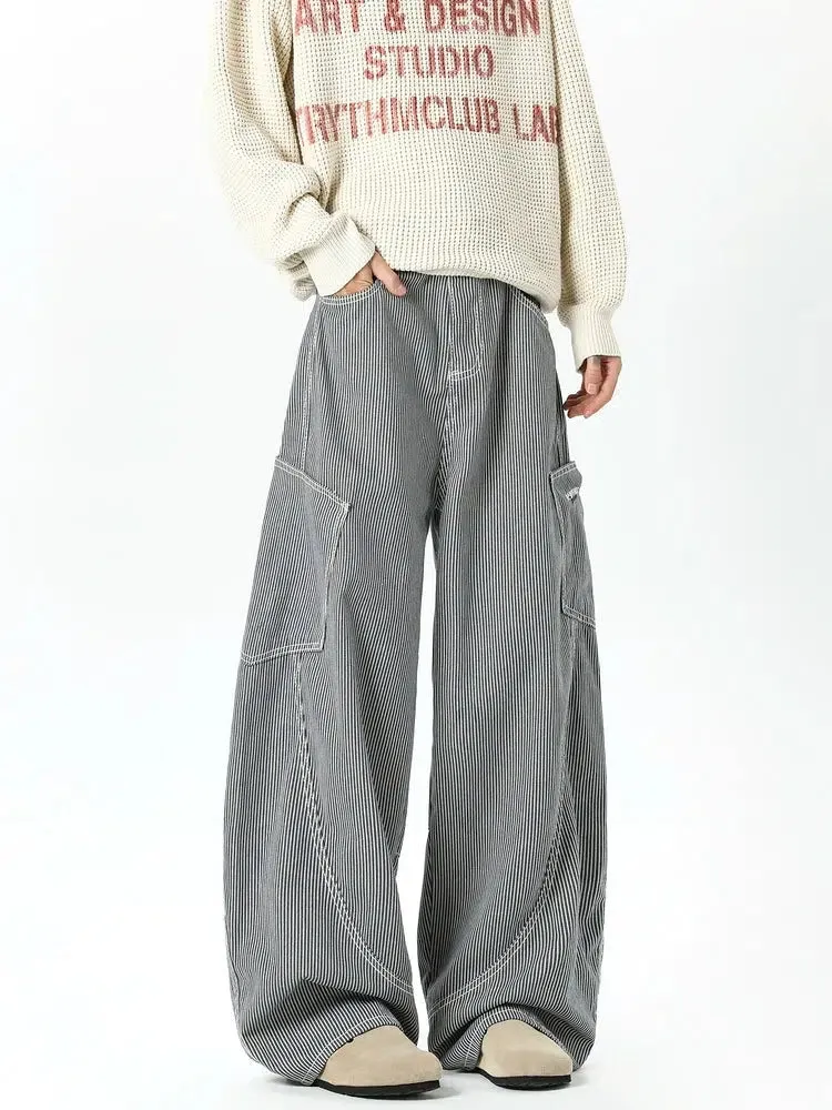 Wide-Leg Striped Pants