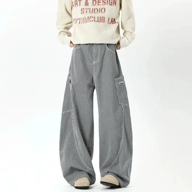 Wide-Leg Striped Pants