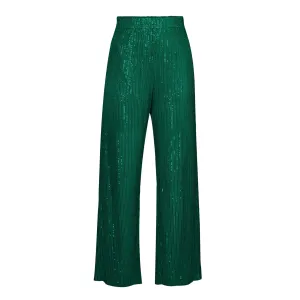 Women's Elegant Silk Sequin Pants, Midi Waist, Loose Long Pants, Classic Trousers Trendy Fashion, Streetwear