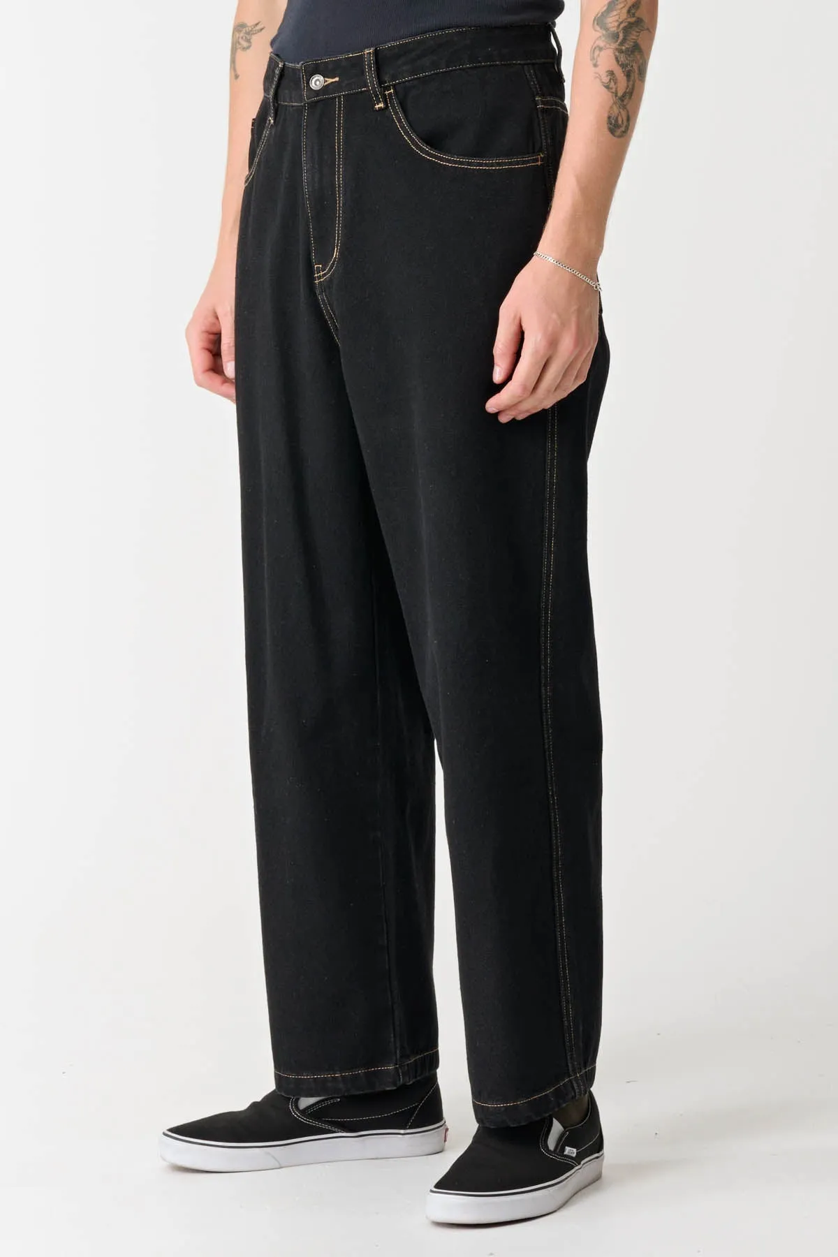 XL DICE BULL DENIM PANT - RAW BLACK