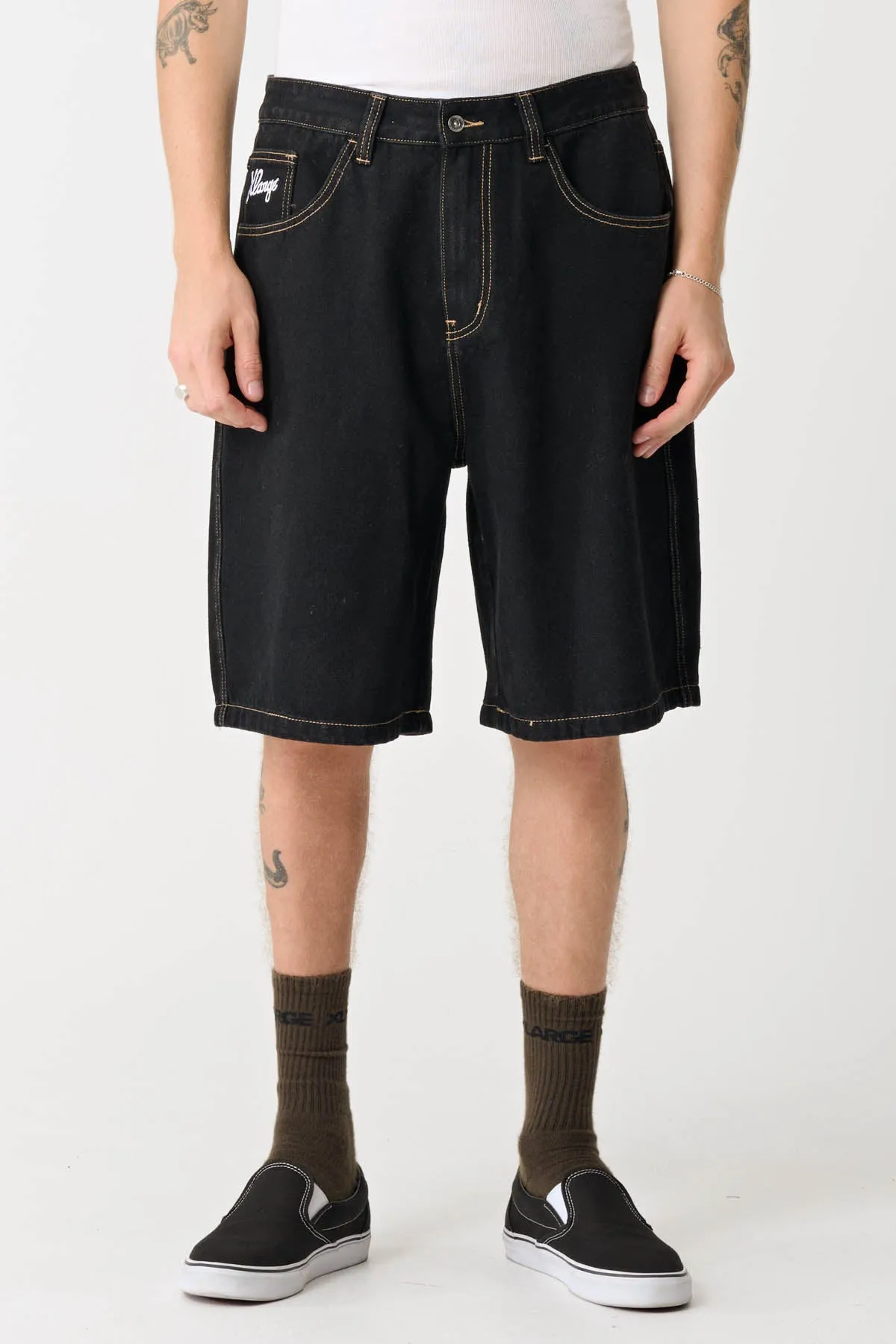 XL DICE BULL DENIM SHORT - RAW BLACK