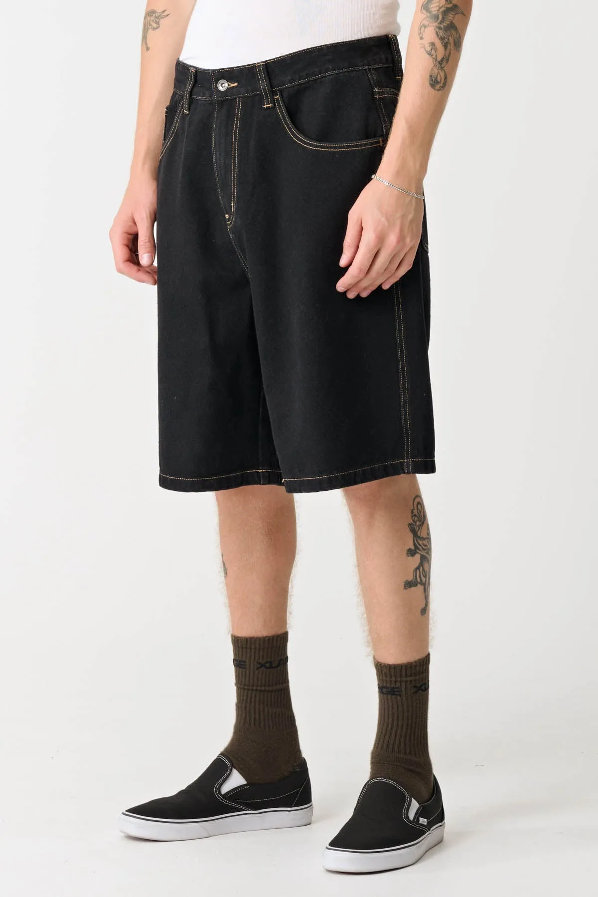 XL DICE BULL DENIM SHORT - RAW BLACK