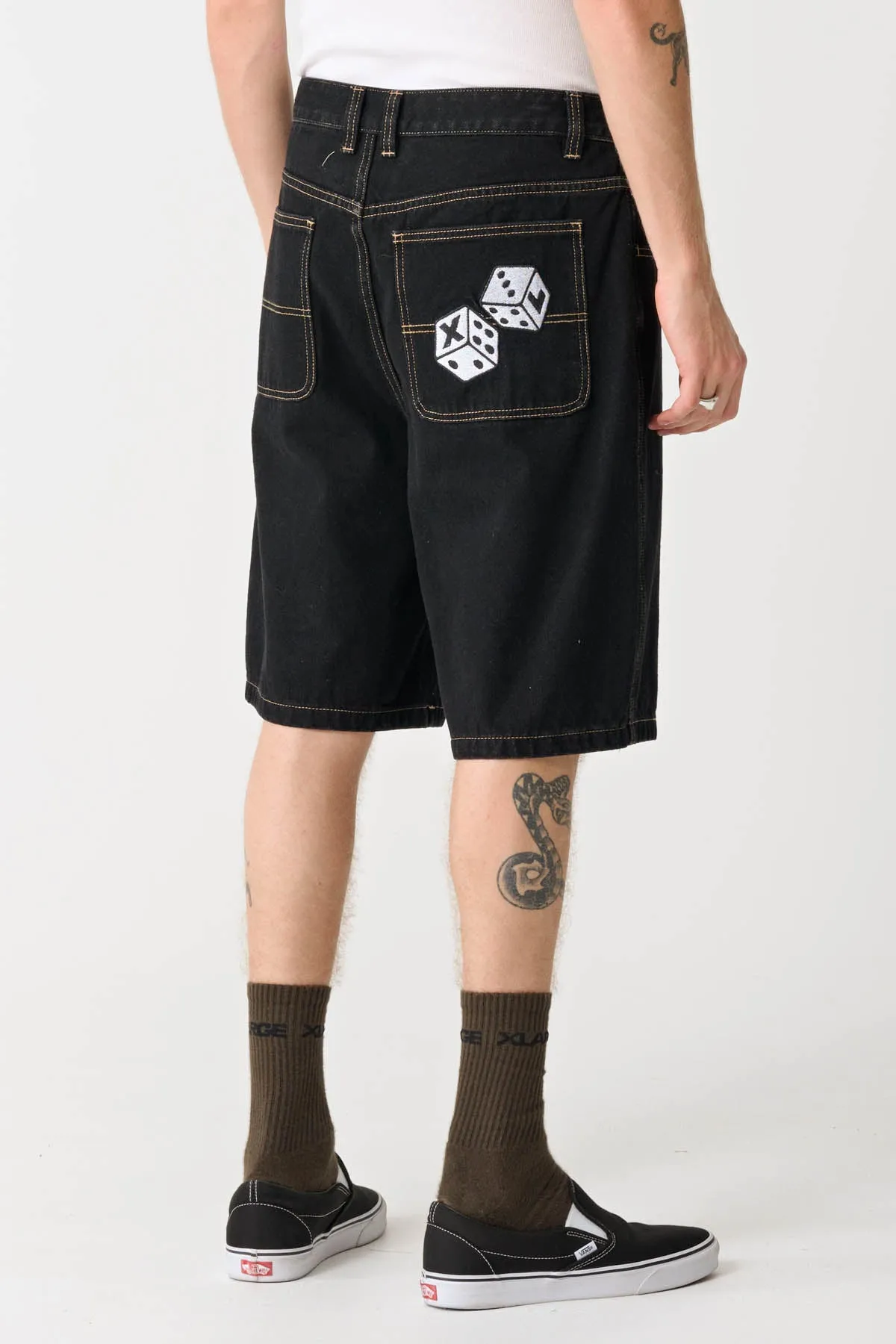 XL DICE BULL DENIM SHORT - RAW BLACK