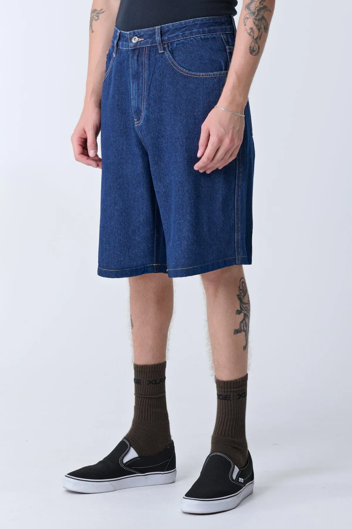 XL DICE BULL DENIM SHORT - RAW INDIGO