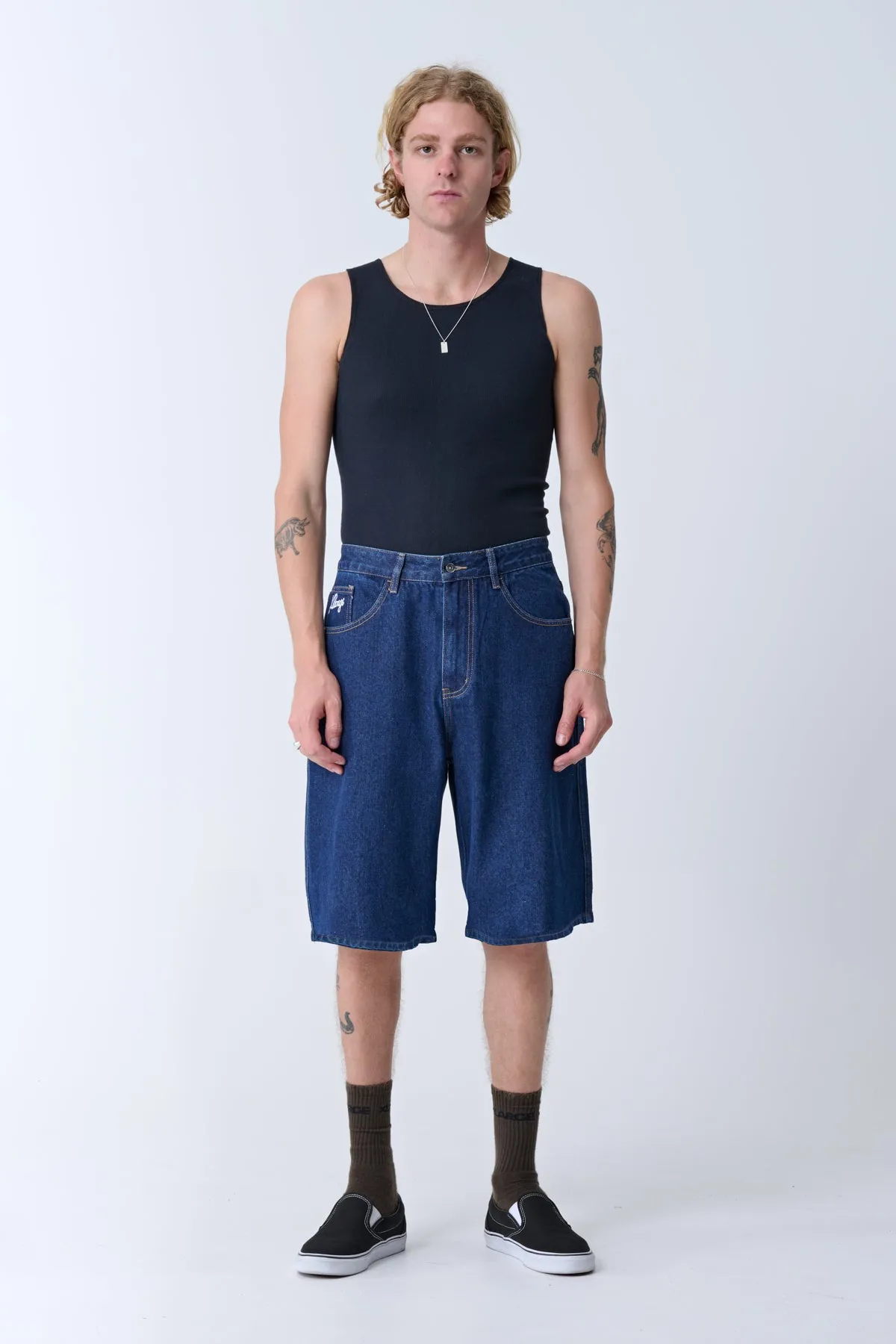XL DICE BULL DENIM SHORT - RAW INDIGO